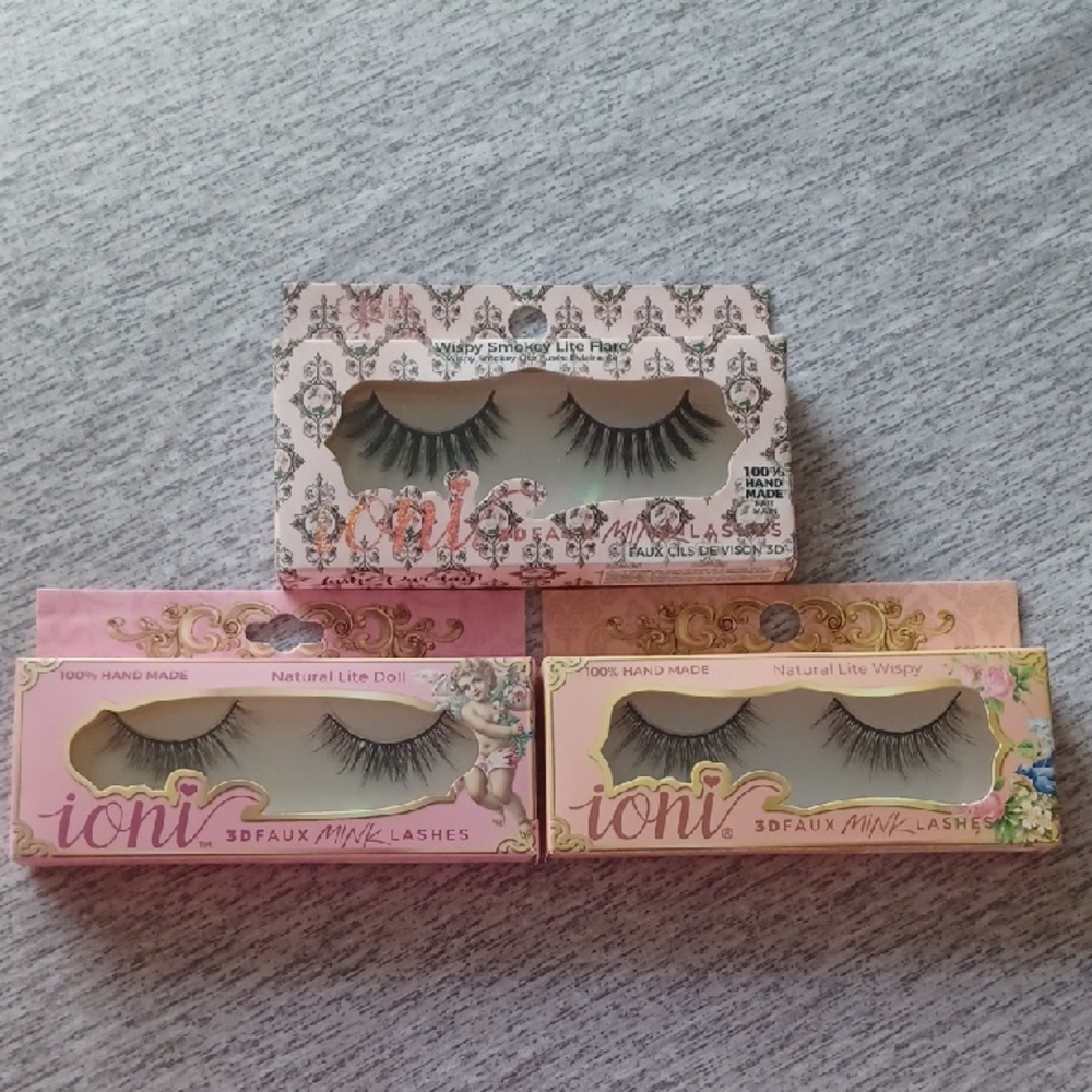 Ioni 3D Faux Mink Lashes Set - Pink and Gold